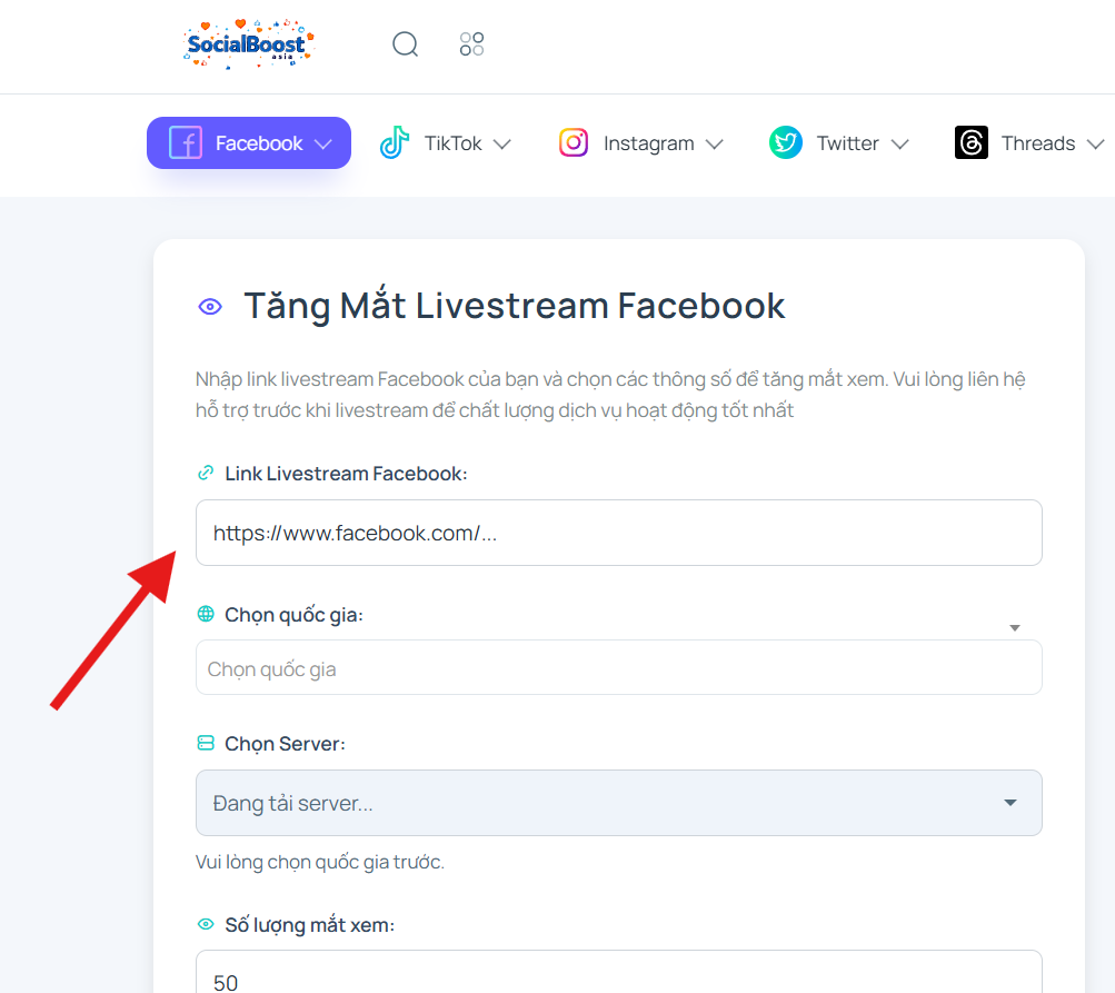 Facebook Live View Copy Link