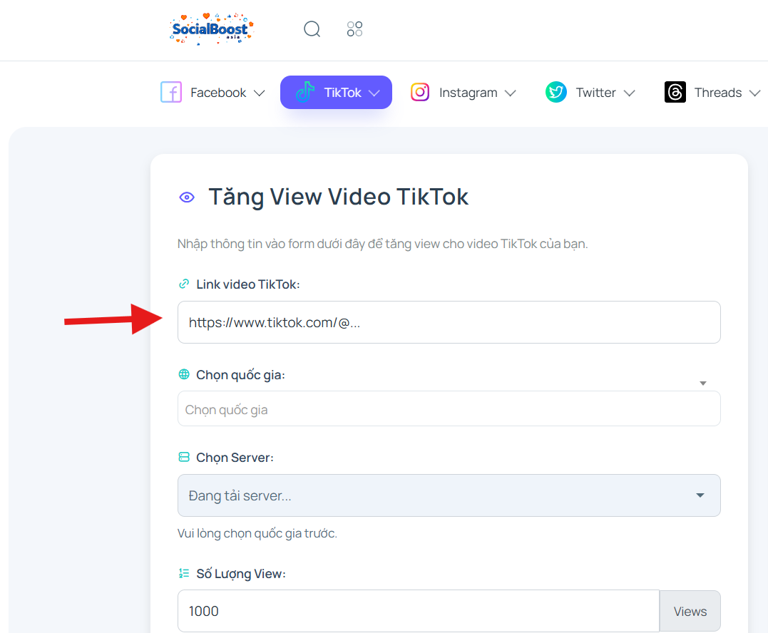 Bước 2: Nhập link video TikTok