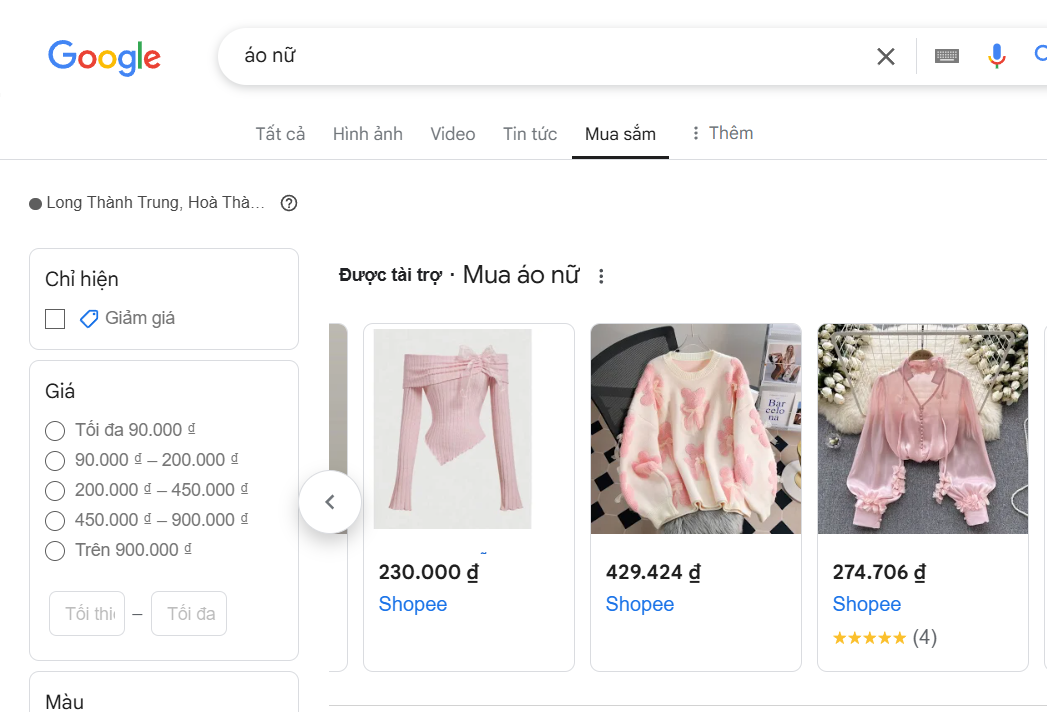 Tùy vào các chiến dịch quảng cáo của shopee, quảng cáo ở nền tảng có thể xuất hiện ở google tìm kiếm