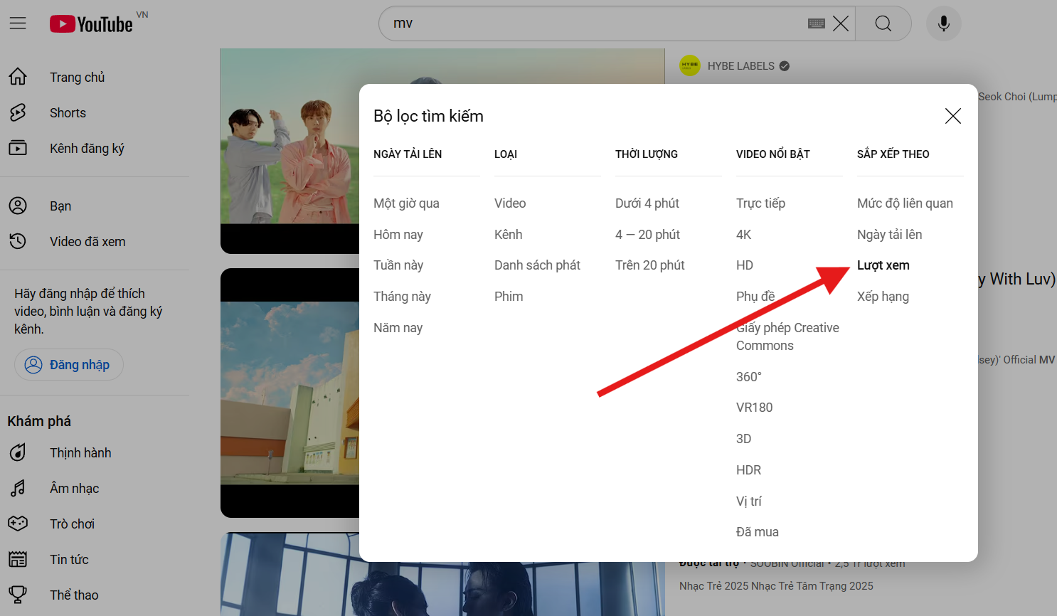 Video YouTube nhiều view top tìm kiếm