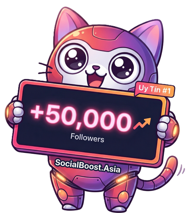 Robot Mascot Tăng Follow Instagram - Social Boost Asia