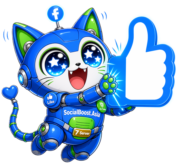 Robot Mèo Mascot Tăng Like Fanpage Facebook - Social Boost Asia