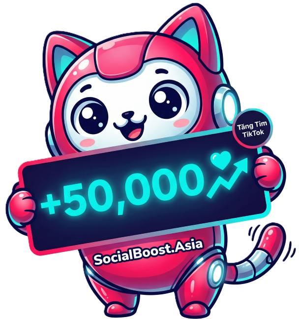 Robot Mascot Tăng Tim Video TikTok - Social Boost Asia