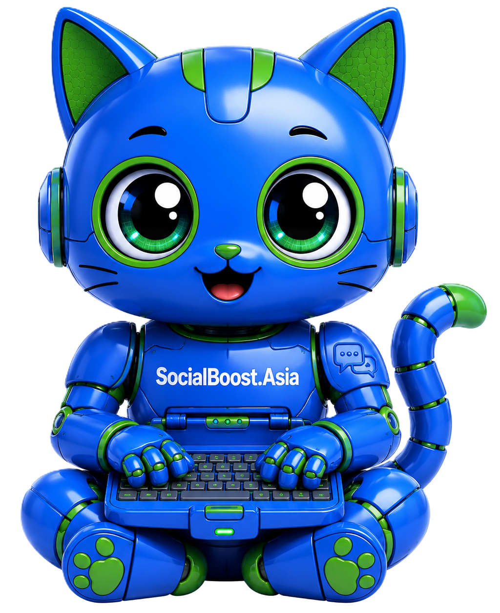 Robot mèo mascot dịch vụ tăng phản hồi bình luận Facebook