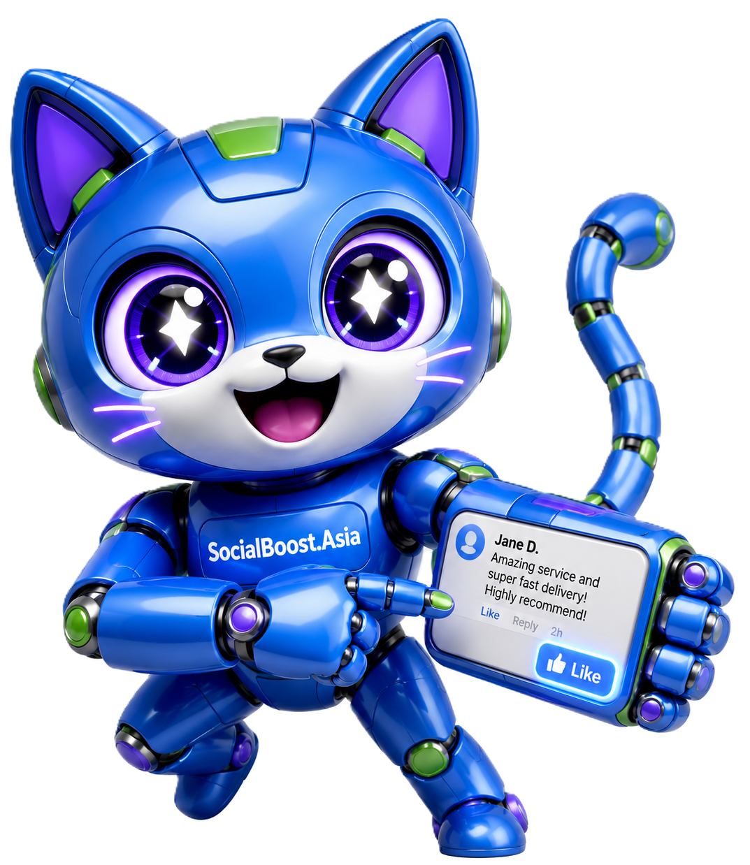 Robot mèo Social Boost Asia cho dịch vụ tăng Like bình luận Facebook