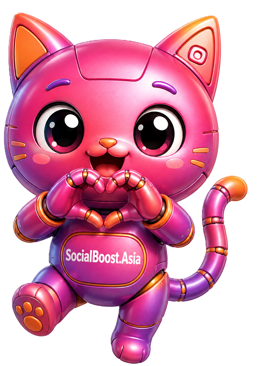 Vị trí robot mèo mascot tăng like Instagram của Social Boost Asia