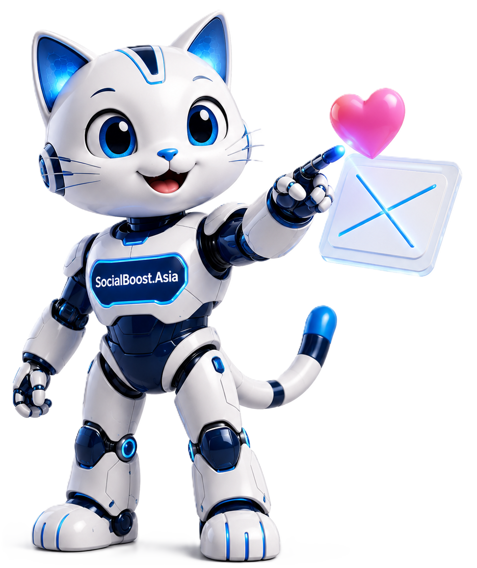 Robot Mèo Social Boost Asia tăng like Twitter X