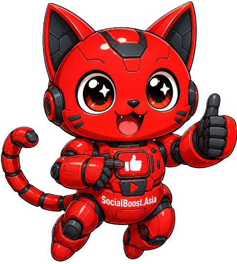 Robot mèo Social Boost Asia cho dịch vụ tăng like YouTube Shorts