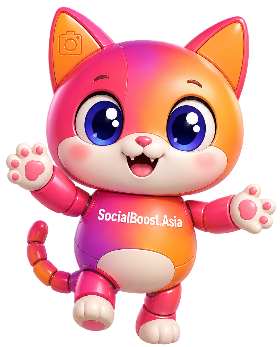 Robot mèo Social Boost Asia cho dịch vụ tăng mắt livestream Instagram