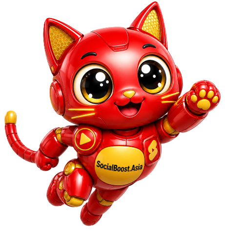 Robot mèo Social Boost Asia cho dịch vụ tăng view YouTube Shorts