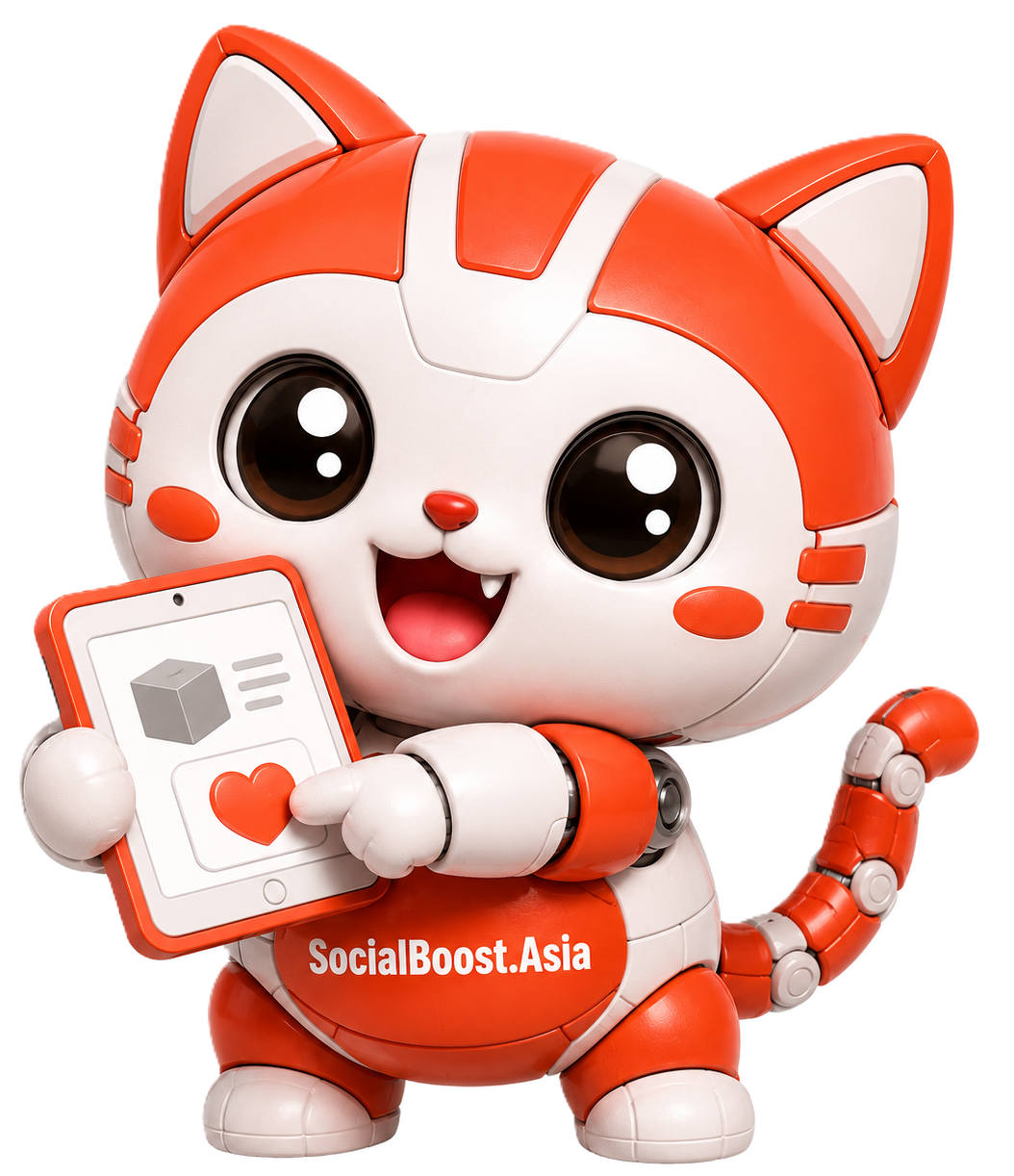 Robot mèo tăng like sản phẩm Shopee của Social Boost Asia
