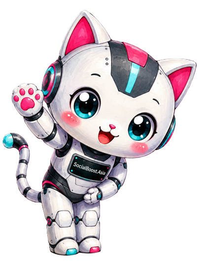 Robot mèo tăng lượt tải video TikTok của Social Boost Asia