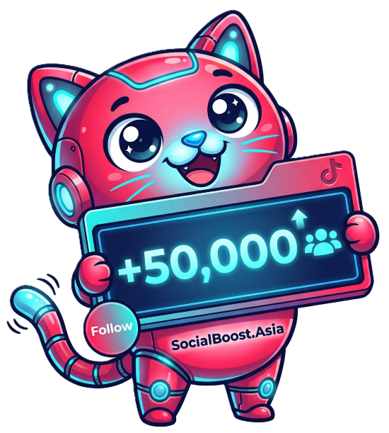Robot Mascot Tăng Follow TikTok - Social Boost Asia