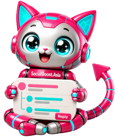 Robot mèo Social Boost Asia hỗ trợ tăng phản hồi bình luận TikTok