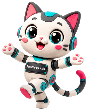 Robot mèo Social Boost Asia chia sẻ TikTok LIVE