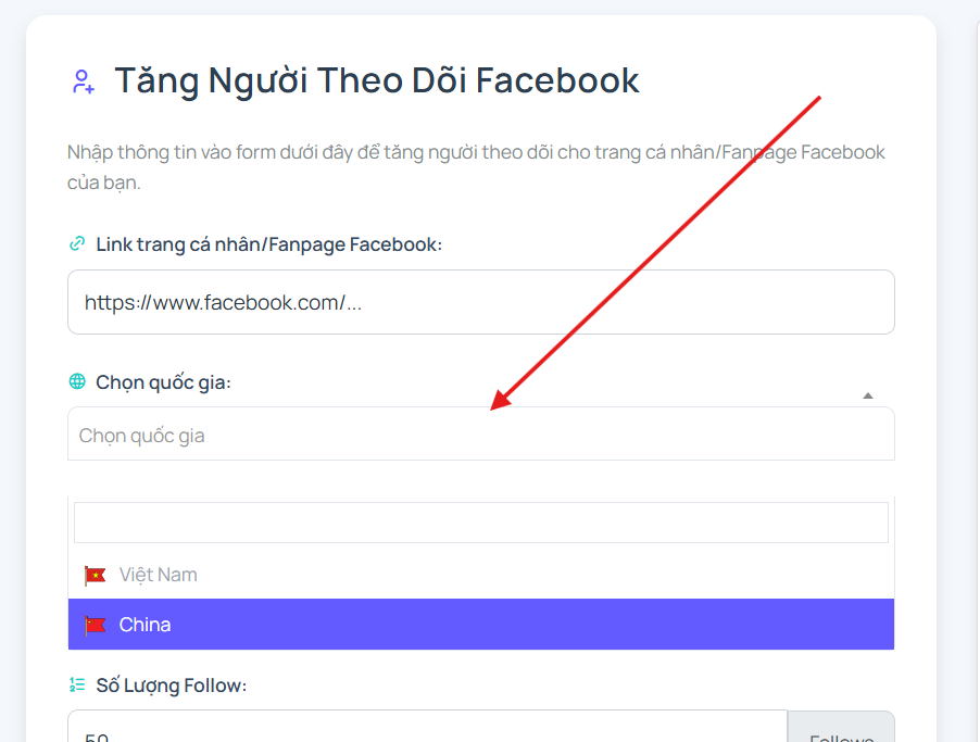 Bước 3: Chọn quốc gia và server