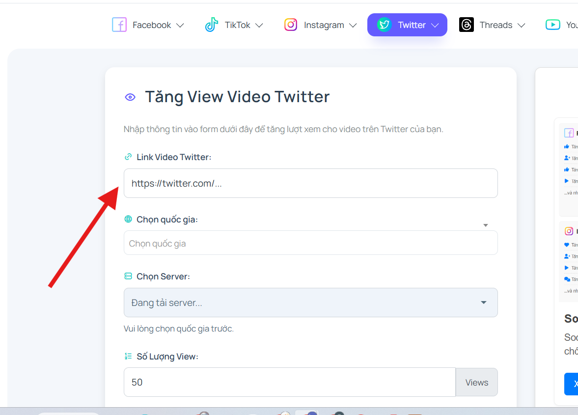 Bước 2: Nhập link video