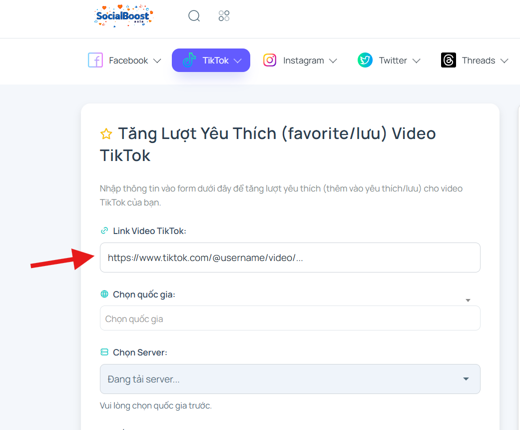 Bước 2: Nhập link video TikTok