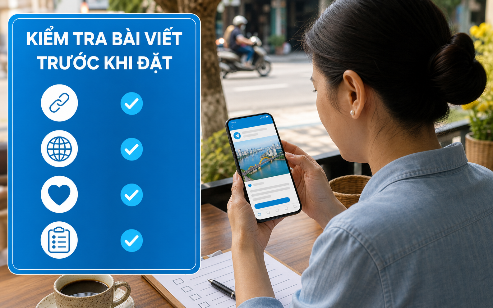Người dùng Việt Nam kiểm tra bài viết trước khi tăng reaction Telegram