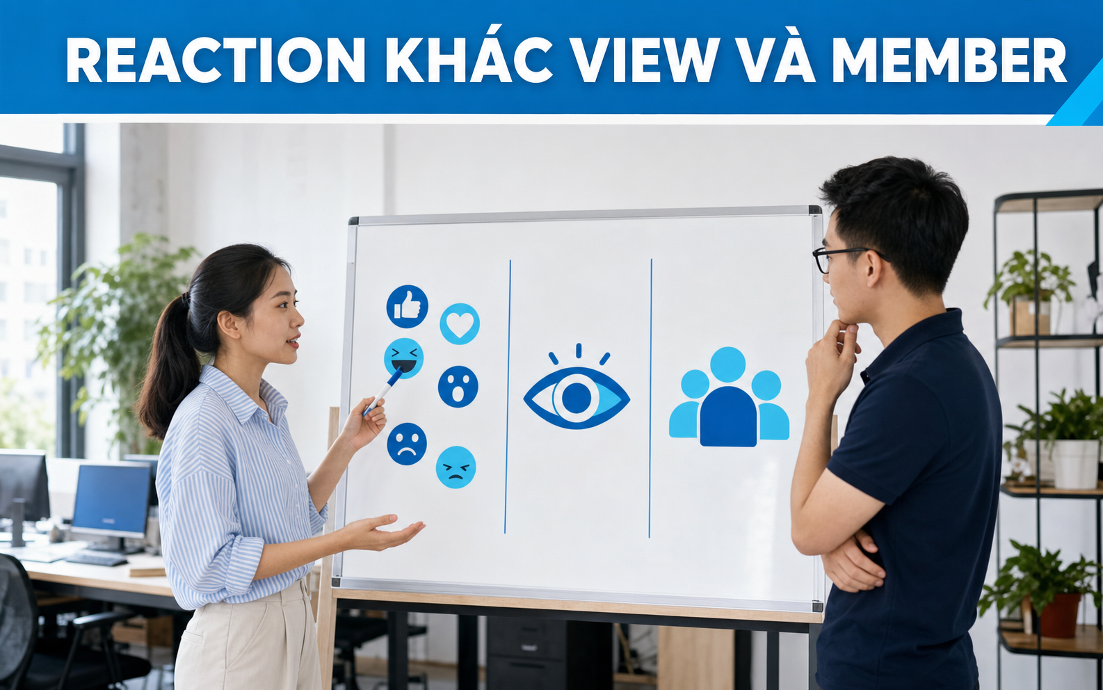 Nhóm nội dung phân biệt reaction, view và member Telegram