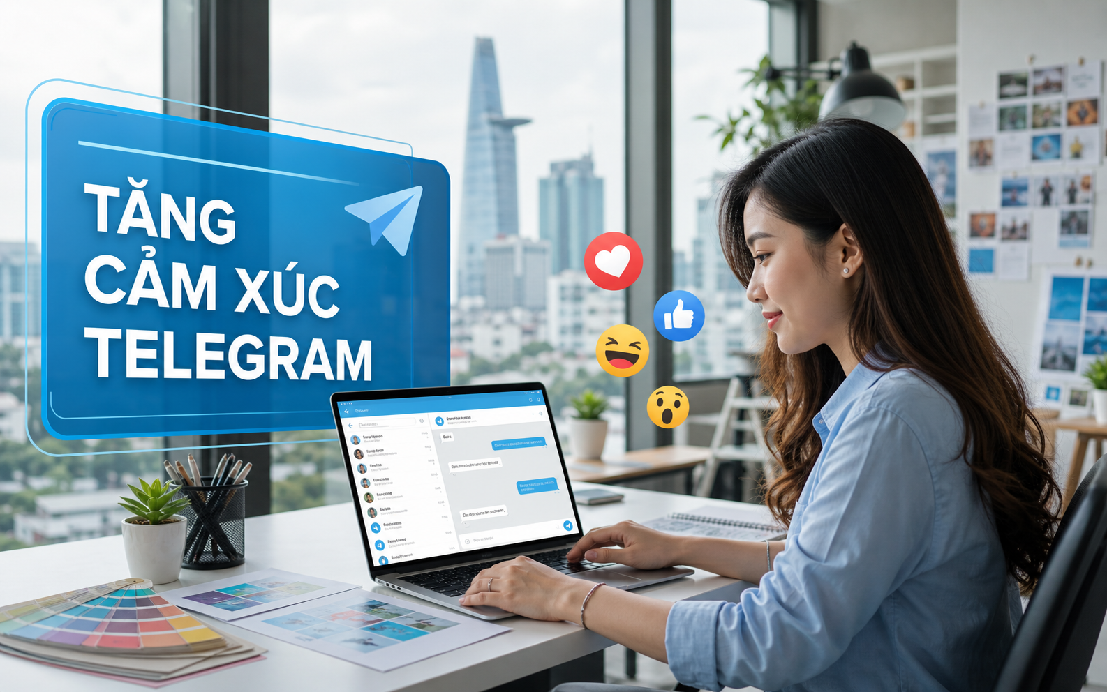 Người quản lý nội dung tìm hiểu dịch vụ tăng cảm xúc Telegram