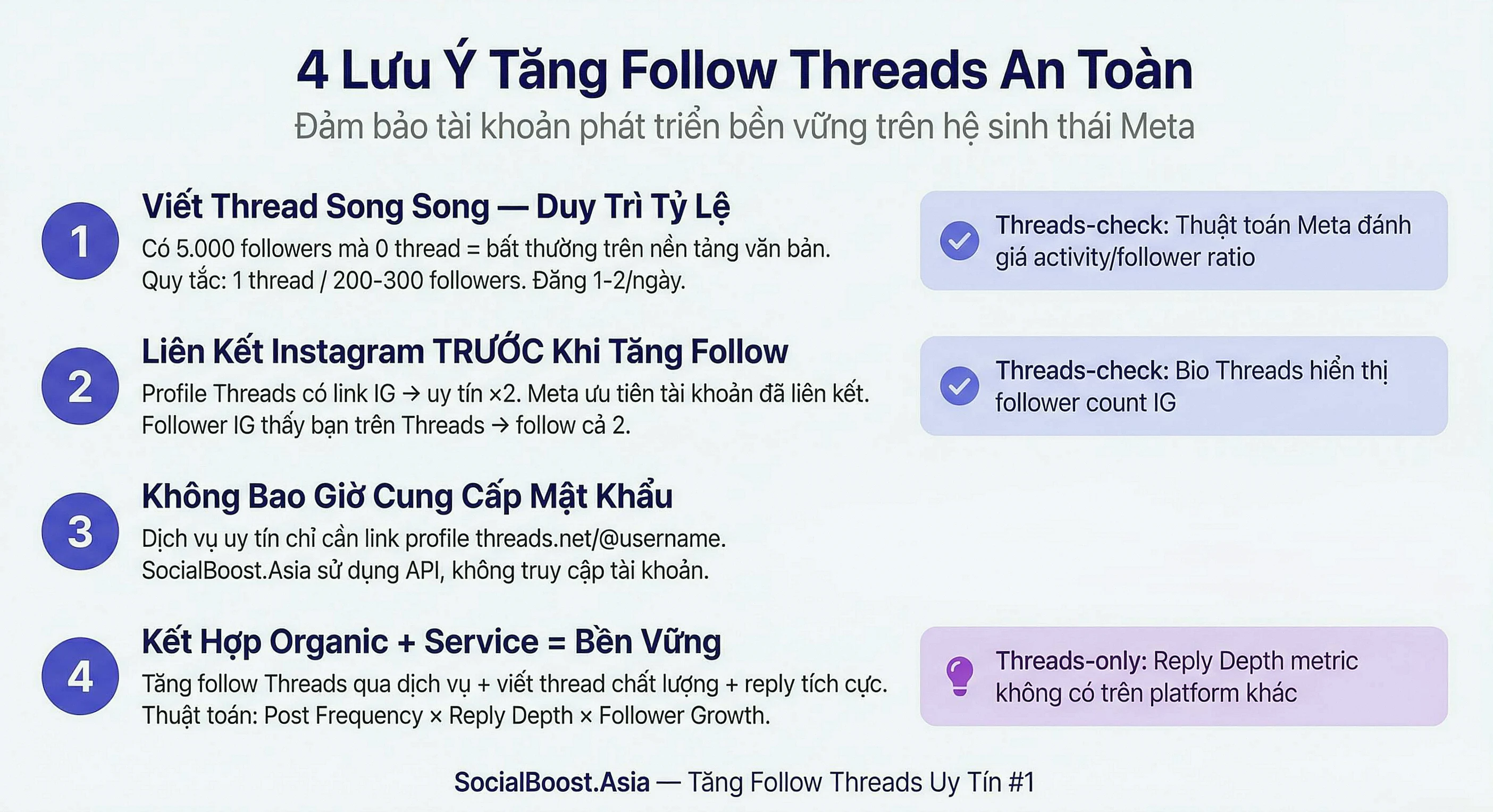 4 Lưu Ý Tăng Follow Threads An Toàn - Checklist Chi Tiết