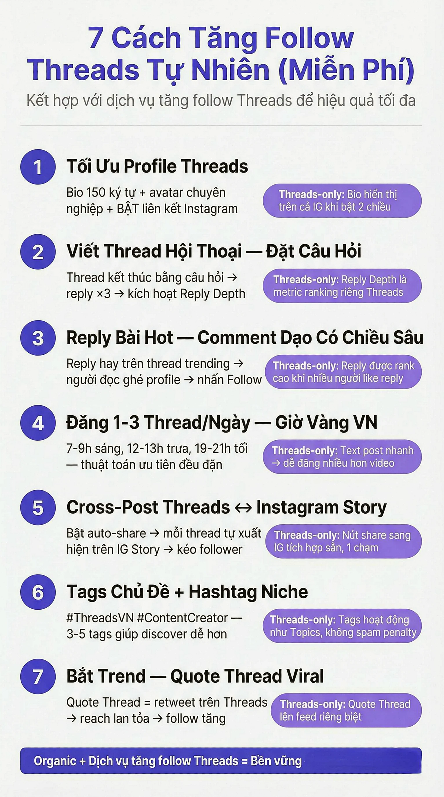 7 Cách Tăng Follow Threads Tự Nhiên Miễn Phí 2026