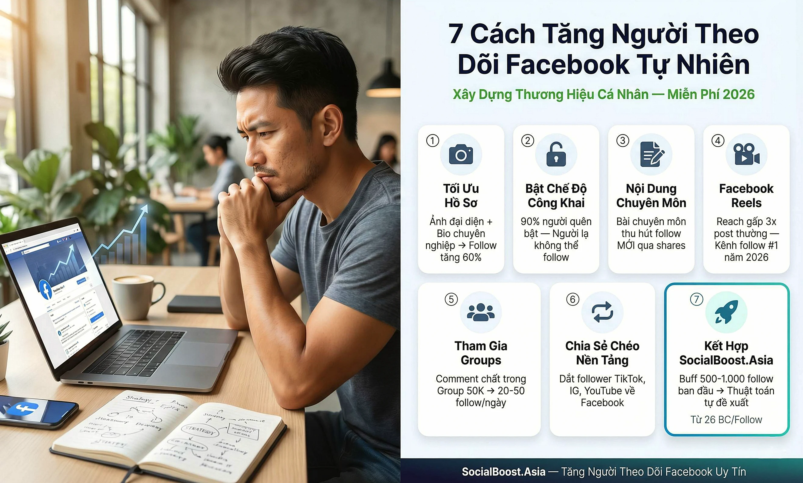 7 cách tăng người theo dõi Facebook tự nhiên — xây dựng thương hiệu cá nhân