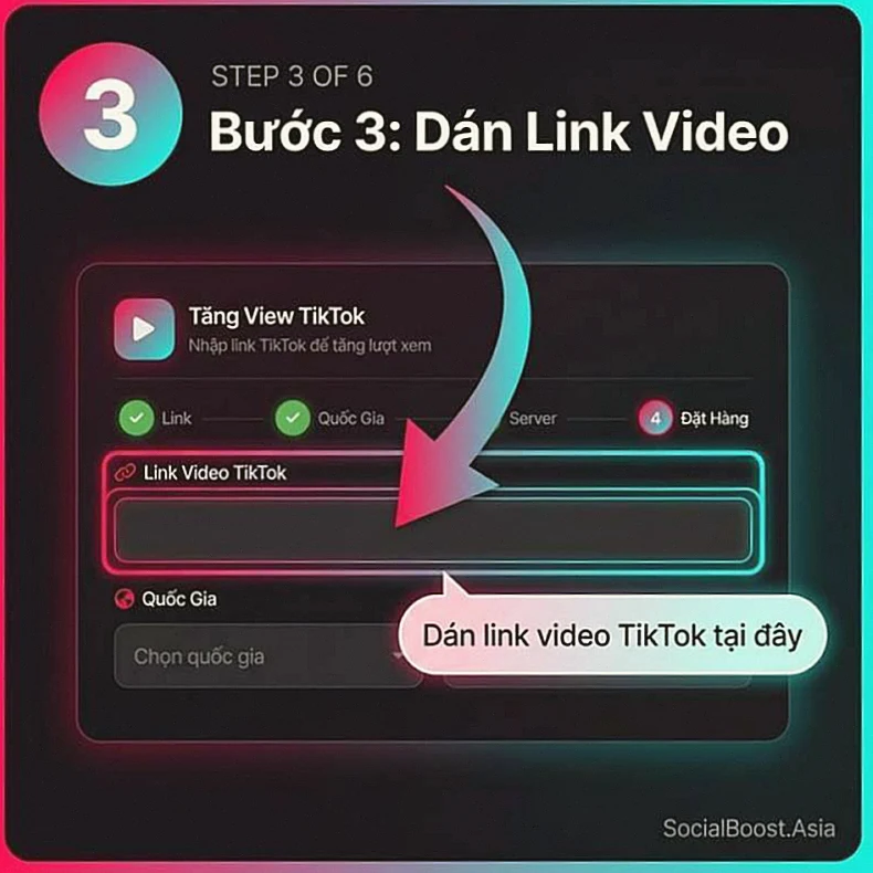 Bước 3 - Dán Link Video TikTok