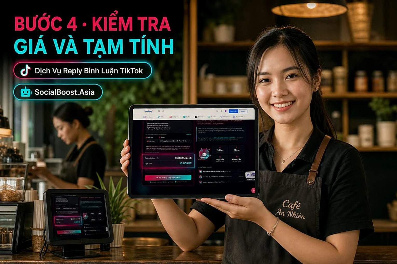 Kiểm tra tạm tính khi đặt dịch vụ reply comment TikTok
