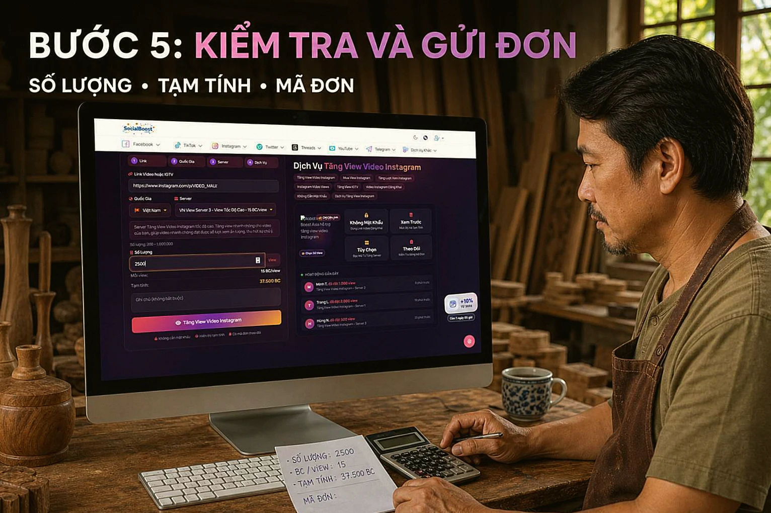 Xác nhận và theo dõi đơn tăng view video Instagram