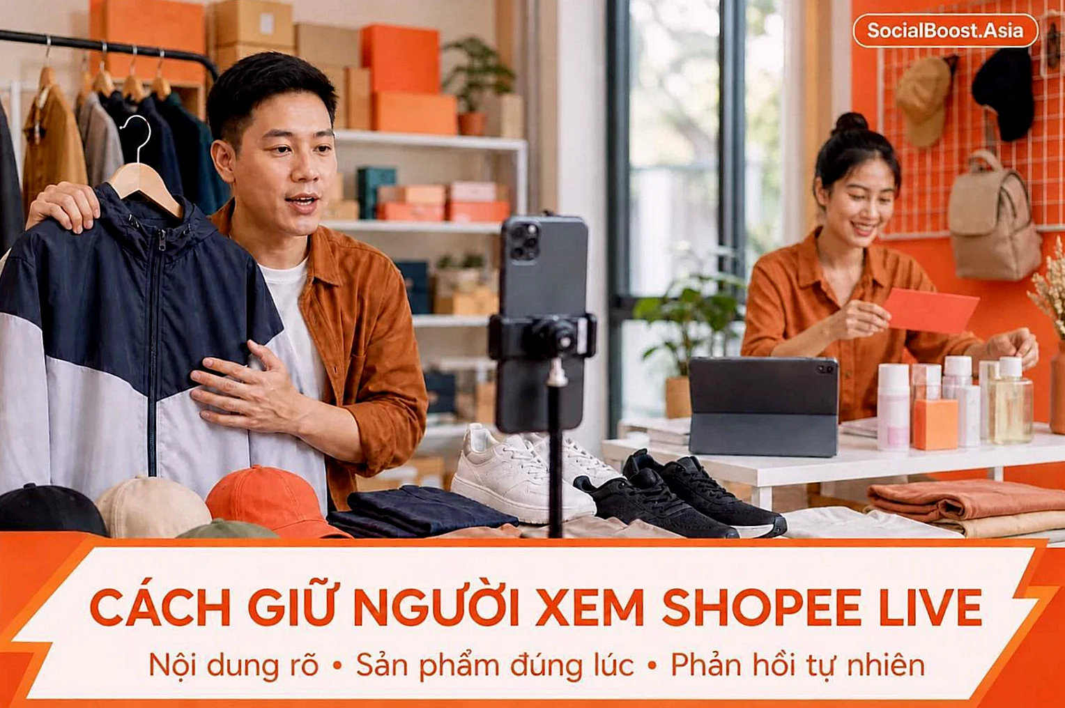 Người dẫn Việt Nam áp dụng cách giữ người xem Shopee Live