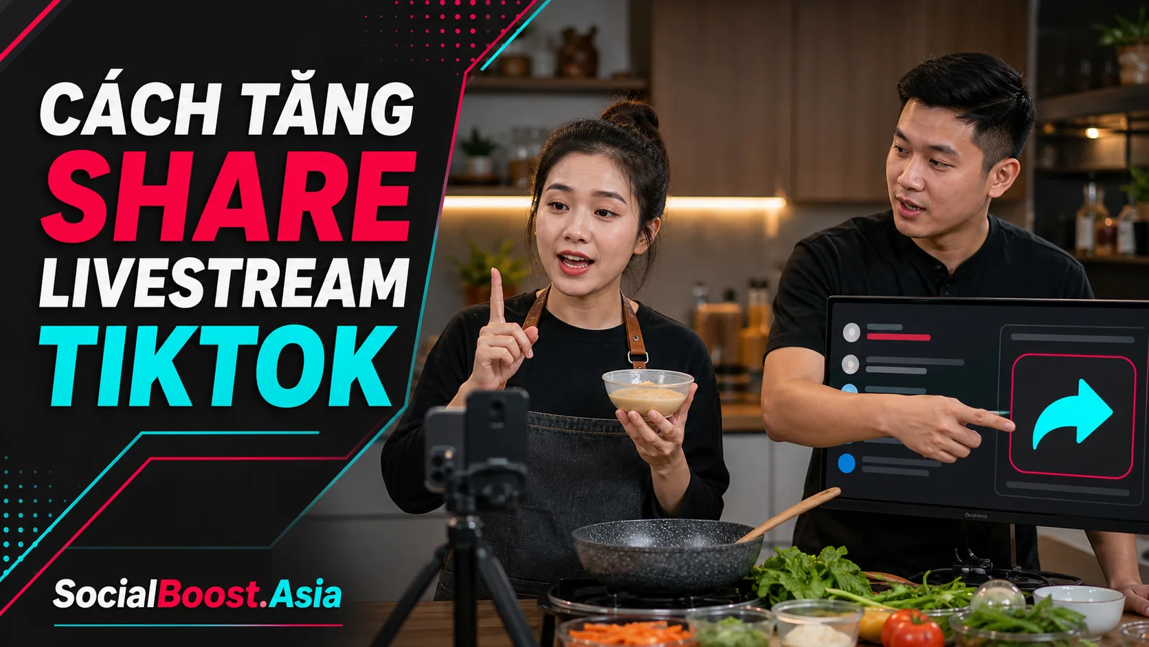 Người bán hàng áp dụng cách tăng share livestream TikTok tự nhiên