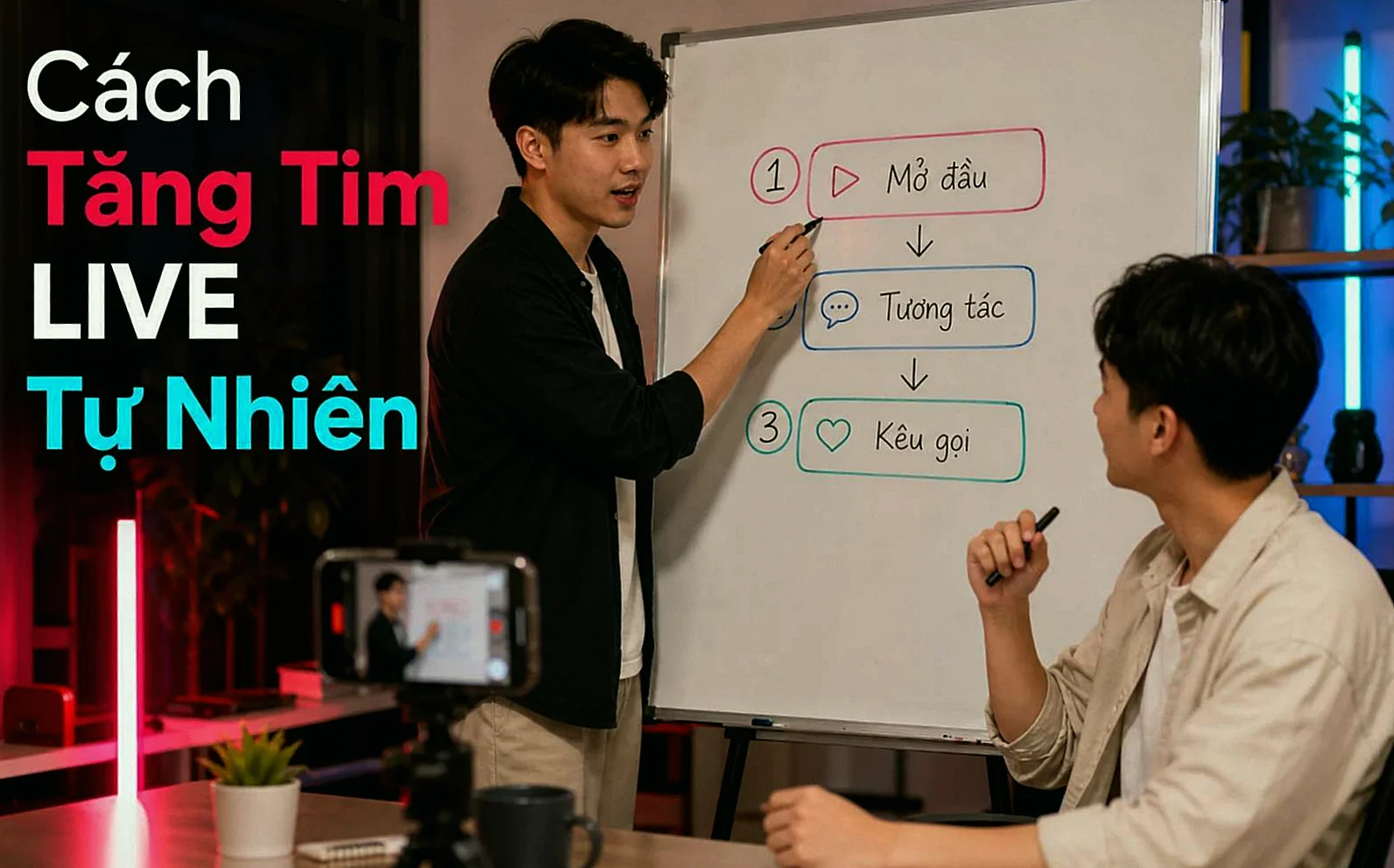 Cách tăng tim LIVE tự nhiên với phần mở đầu, tương tác và kêu gọi