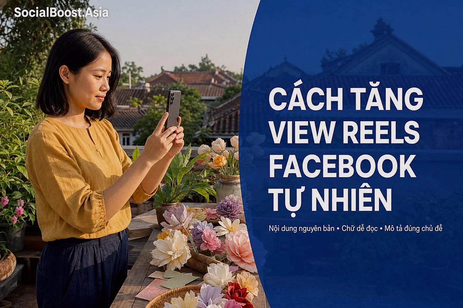 Người sáng tạo Việt Nam quay nội dung nguyên bản để tăng view Reels Facebook tự nhiên
