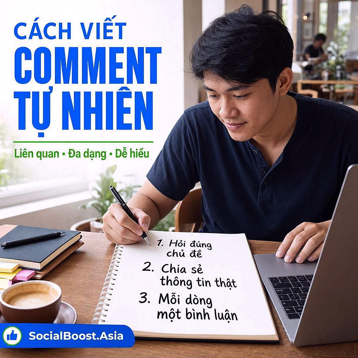 Người viết nội dung bình luận Facebook tự nhiên