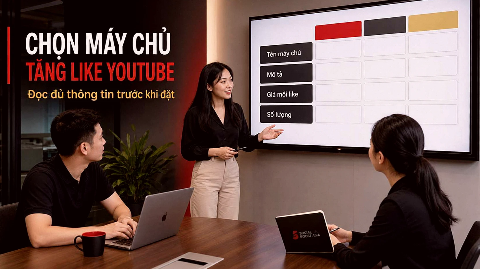 Chọn máy chủ tăng like YouTube bằng tên mô tả giá và giới hạn số lượng