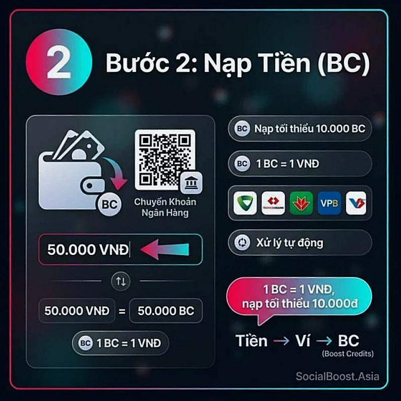 Bước 2 - Nạp Tiền Boost Credit BC