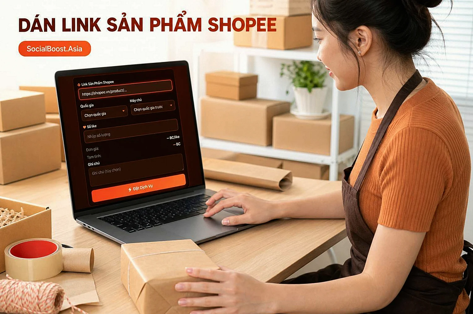 Hướng dẫn dán link để tăng like sản phẩm Shopee
