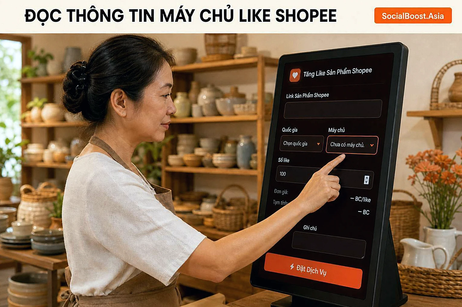 Hướng dẫn đọc thông tin máy chủ tăng like sản phẩm Shopee