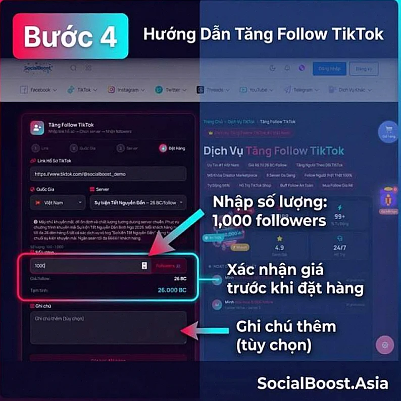 Bước 4: Xác nhận giá Boost Credit trước khi đặt hàng