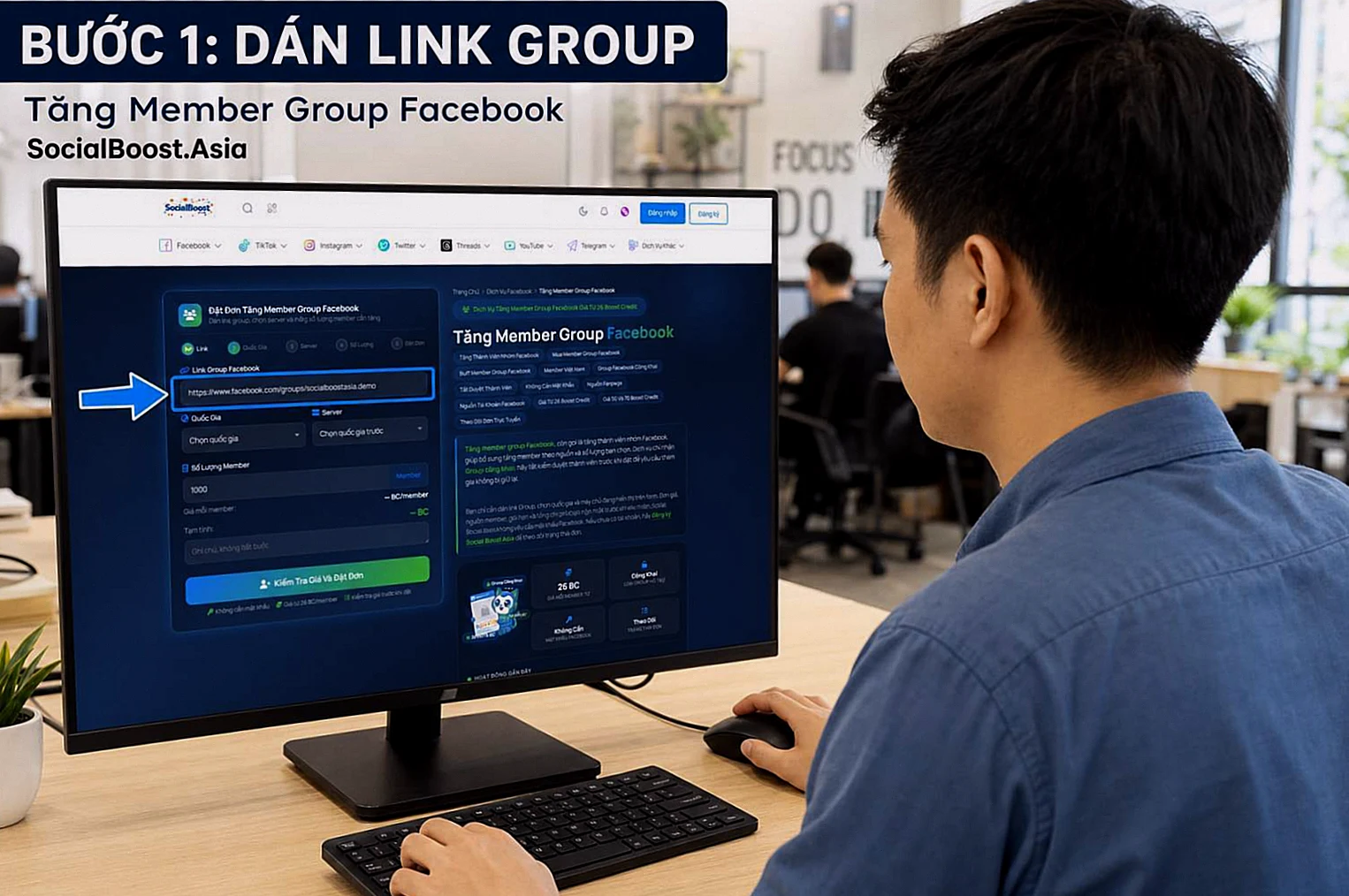Hướng dẫn tăng member group Facebook — Bước 1: Chuẩn bị Group và dán link