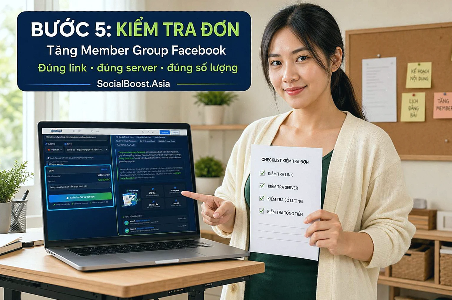 Hướng dẫn tăng member group Facebook — Bước 5: Kiểm tra và đặt đơn