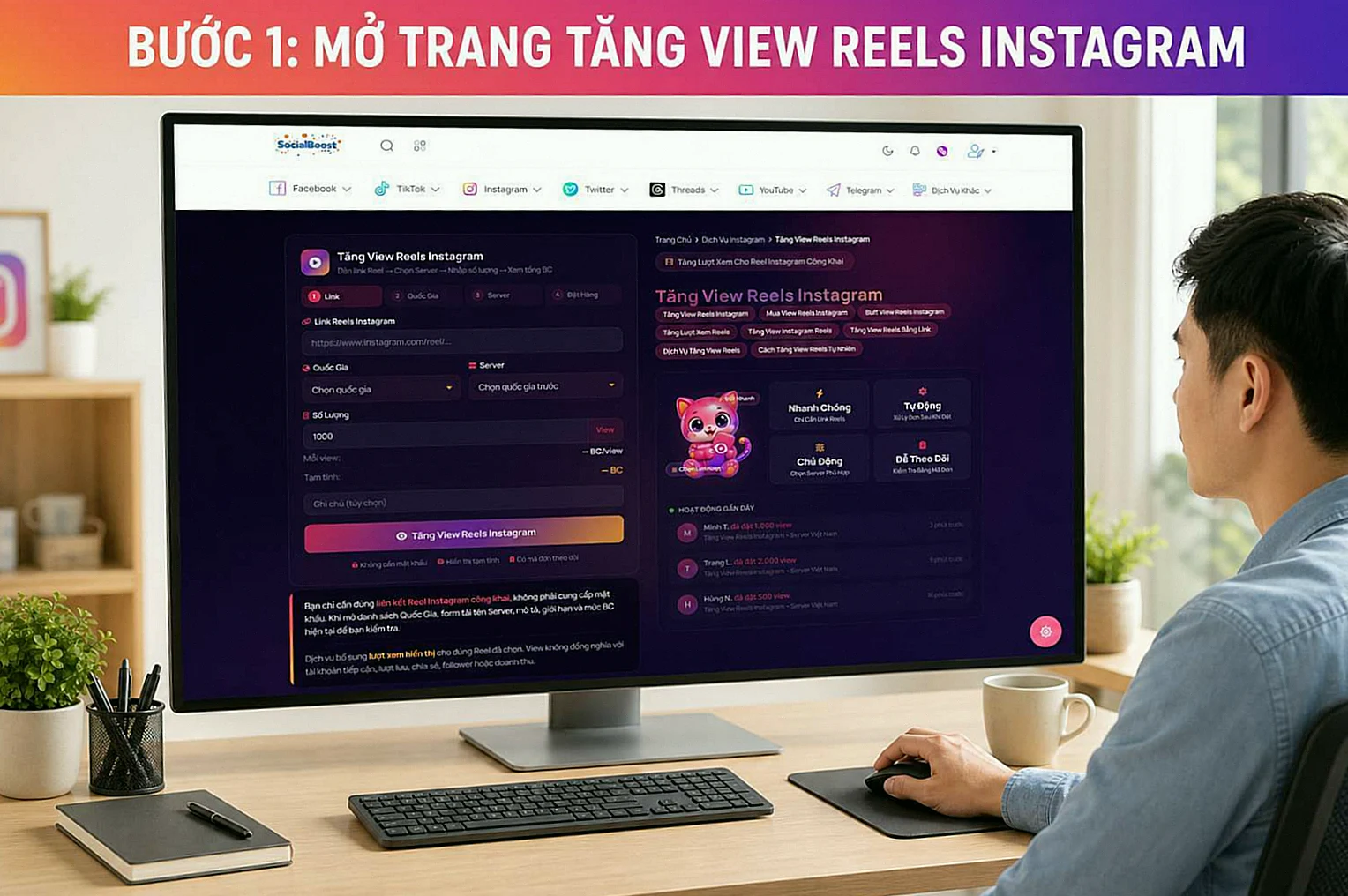 Người dùng sao chép liên kết Reel trước khi tăng view Reels Instagram