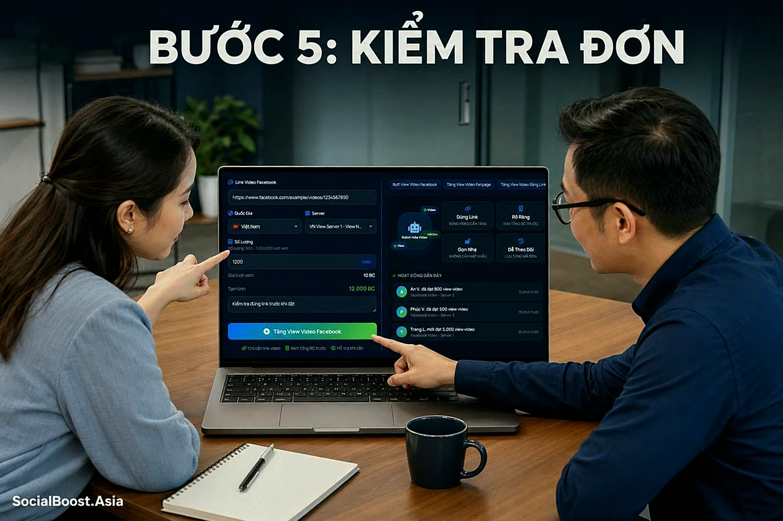 Bước 5: Kiểm Tra Rồi Đặt Dịch Vụ khi tăng view video Facebook