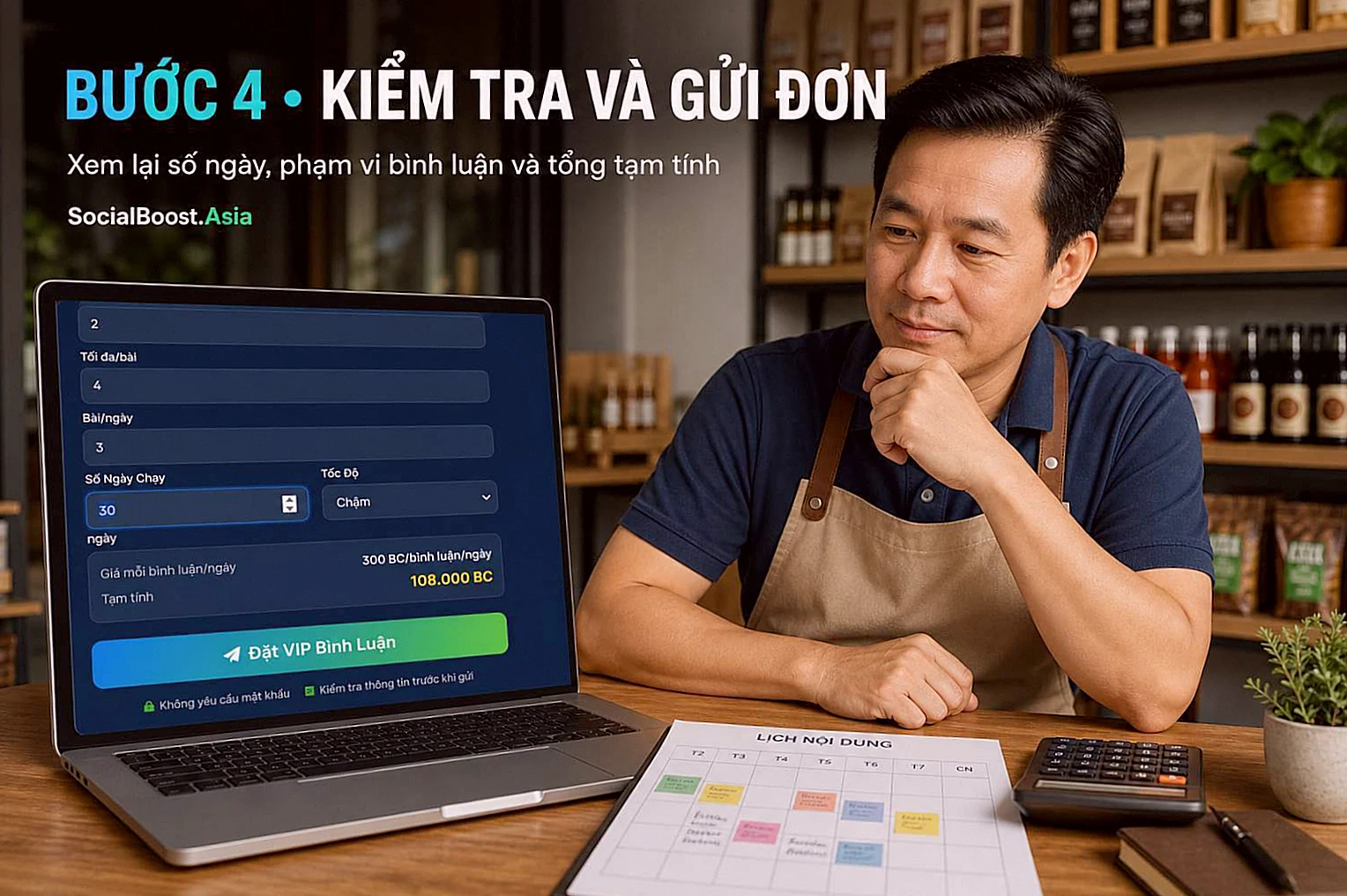 Hướng dẫn VIP bình luận Facebook bước 4: Kiểm tra rồi gửi đơn