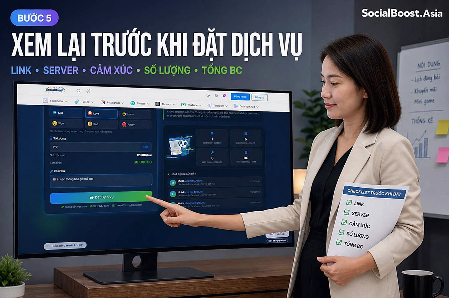 Hướng dẫn kiểm tra thông tin trước khi tăng Like bình luận Facebook