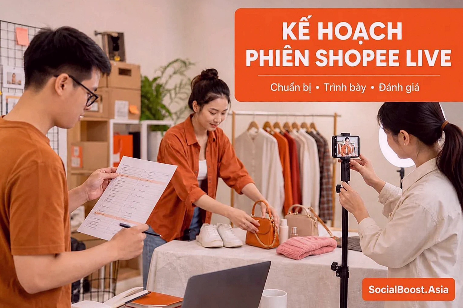 Đội ngũ Việt Nam lập kế hoạch tăng người xem cho phiên Shopee Live