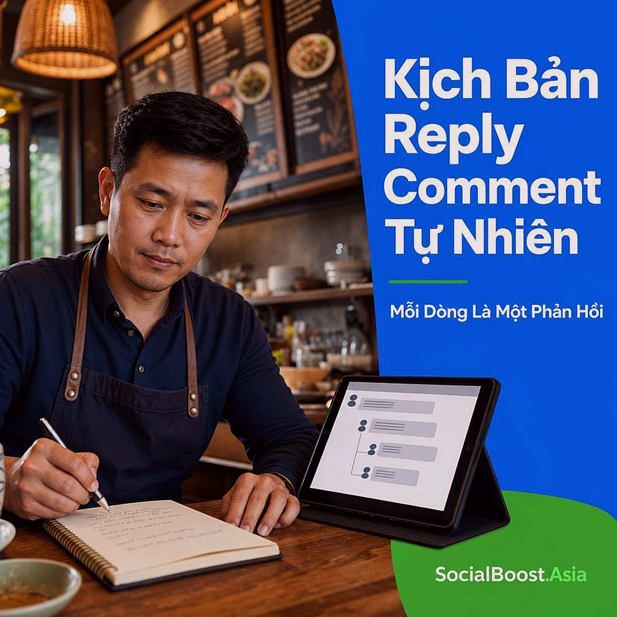 Kịch bản reply comment Facebook tự nhiên mỗi dòng một phản hồi