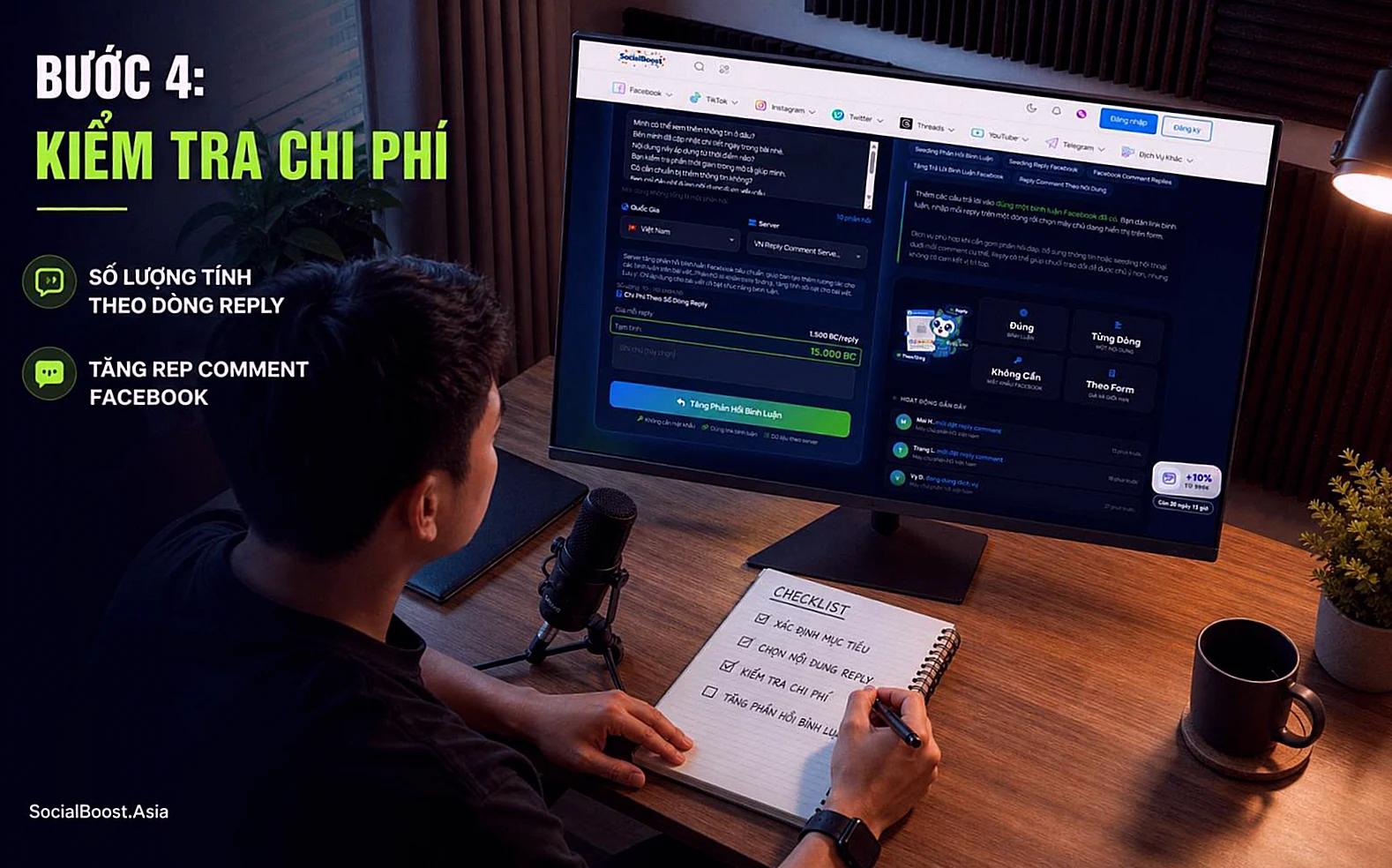 Kiểm tra chi phí trước khi tăng phản hồi bình luận Facebook